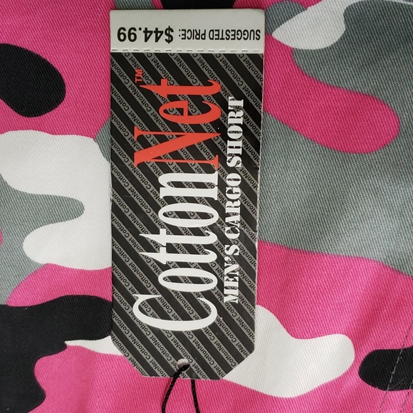 COTTON NET pink camo cargo shorts - Picture 5 of 16